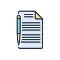 Color illustration icon for Synopsis, essence and summary