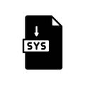 Black solid icon for Sys, document and software