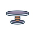 Color illustration icon for Table, round and furniture Royalty Free Stock Photo