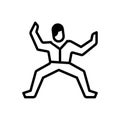 Black solid icon for Tai Chi, karate and exercise Royalty Free Stock Photo