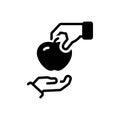 Black solid icon for Take, divest and fruit Royalty Free Stock Photo