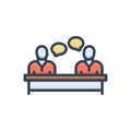 Color illustration icon for Talked, speak and gossip