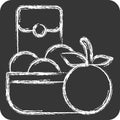 Icon Tangerine. related to Chinese New Year symbol. chalk Style. simple design editable