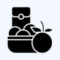 Icon Tangerine. related to Chinese New Year symbol. glyph style. simple design editable