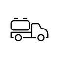 Black line icon for Tank Truck, fuel and liquid