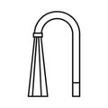 The icon is a tap with running water. The outline of a tap with open water flowing in a stream. Royalty Free Stock Photo