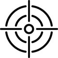 Icon of a target symbol as a concept of a set or achieved goal