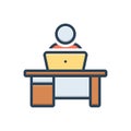 Color illustration icon for Task, action and business