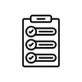 Black line icon for Task, clipboard and list Royalty Free Stock Photo