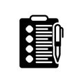 Black solid icon for Task, paper and note Royalty Free Stock Photo