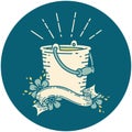 icon of tattoo style bucket of water