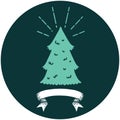 icon of tattoo style pine tree