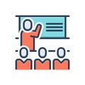 Color illustration icon for Taught, literate and taught