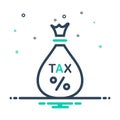 Black mix icon for Tax, exemption and save