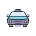 Color illustration icon for Taxi, cab and transport