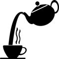 Tea coffee pouring teapot coffee pot flat icon illustration vector solid color Royalty Free Stock Photo