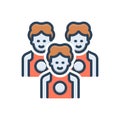 Color illustration icon for Teams, group and family