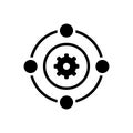 Black solid icon for Teamwork, workforce and synergy