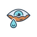 Color illustration icon for Tear, teardrop and eyewater Royalty Free Stock Photo