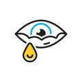 Multi color icon for Tear, teardrop and cry Royalty Free Stock Photo