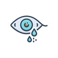 Color illustration icon for Tears, teardrop and water