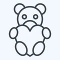 Icon Teddy Bear. related to Valentine Day symbol. line style. simple design editable. simple illustration