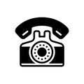 Black solid icon for Tel, telephone and contact