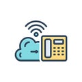 Color illustration icon for Telephony, transmission and network