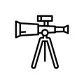 Black line icon for Telescope, binoculars and lorgnette