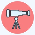 Icon Telescope - Color Mate Style,Simple illustration,Editable stroke Royalty Free Stock Photo
