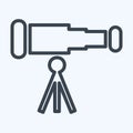 Icon Telescope - Line Style,Simple illustration,Editable stroke Royalty Free Stock Photo