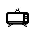 Black solid icon for Television, vintage and electronic Royalty Free Stock Photo