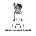Hand shaking esiimsi icon isolated on background Royalty Free Stock Photo