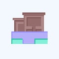 Icon Templo De Debod. related to Spain symbol. flat style. simple design editable. simple illustration