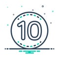 Mix icon for Ten, number and label Royalty Free Stock Photo