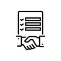 Black line icon for Tender, proposal and agreement