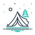 Mix icon for Tent, camp and nature