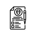 Black line icon for Term, bet and paper Royalty Free Stock Photo