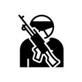 Black solid icon for Terror, panic and consternation