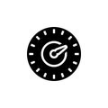 Black solid icon for Test, speed and speedometer