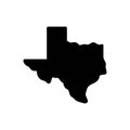 Black solid icon for Texas, country and contour