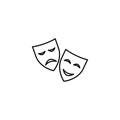 Icon. Theater masks, comedy and tragedy Royalty Free Stock Photo