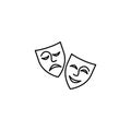 icon. Theater masks, comedy and tragedy Royalty Free Stock Photo