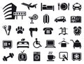 Icons on a hotel theme Royalty Free Stock Photo