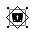 Black solid icon for Theology, deontology and divinity