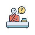 Color illustration icon for Think, peruse and ponder