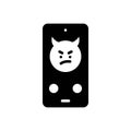 Black solid icon for Threatened, threatening phone and bluster