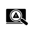 Black solid icon for Threats, attention and warning