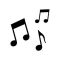 Icon three musical notes. Vector illustration eps 10