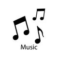 Icon three musical notes. Vector illustration eps 10